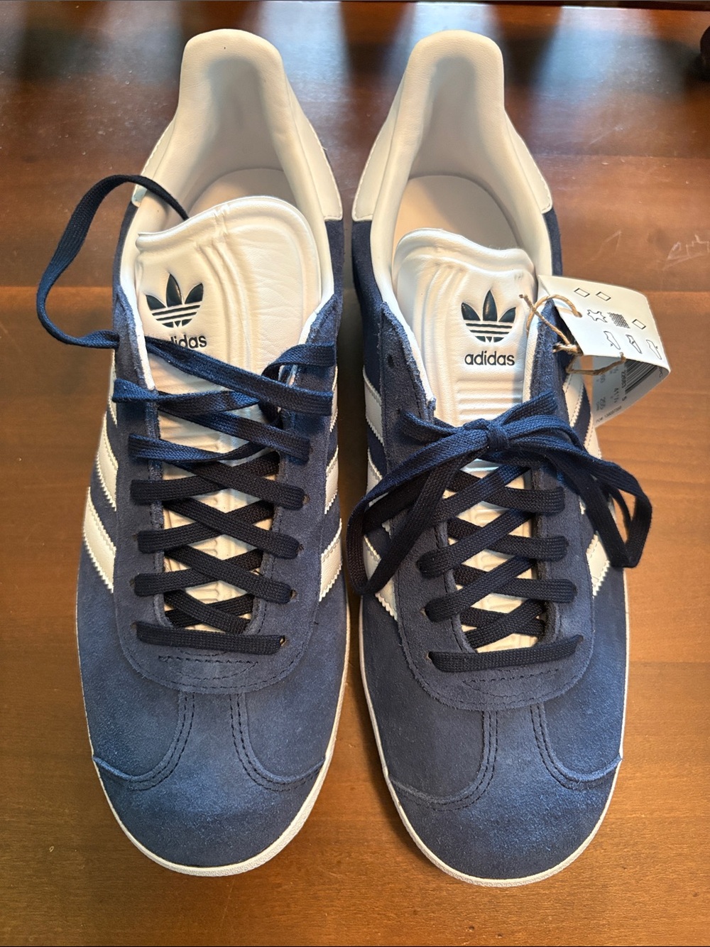 adidas Gazelle Navy and White Suede Classic Low-Top Sneakers